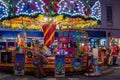 Colorful merry go round at night