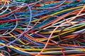 Colorful mess of cables wires and connectors Royalty Free Stock Photo