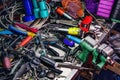 Colorful mess on a locksmith table