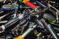 Colorful mess on a locksmith table