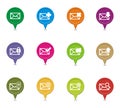 Colorful messaging pointer sets Royalty Free Stock Photo
