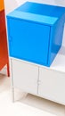 Colorful metal cabinets againt the white wall Royalty Free Stock Photo