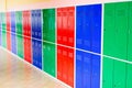 Colorful metal lockers Royalty Free Stock Photo