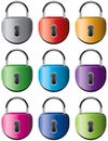 Colorful metal padlocks