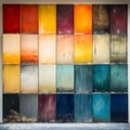 Colorful Metal Panel Mural: Vintage Minimalism Inspired Artwork