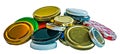 Colorful metalic lids for jars