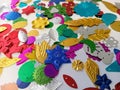 Colorful metallic confetti