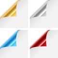 Colorful Metallic Paper Corner Folds Royalty Free Stock Photo