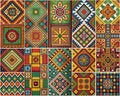 colorful mexican ethnic pattern set Royalty Free Stock Photo