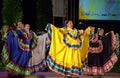 Colorful Mexican female dancers dresses