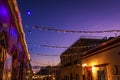 Colorful Mexican Red Yellow Illuminated Street Evening Oaxaca Juarez Mexico Royalty Free Stock Photo