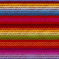 Colorful mexican serape blanket rug woven striped fabric seamless pattern, vector Royalty Free Stock Photo