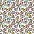 Colorful mexican sugar skull seamless pattern