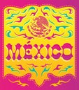 Colorful Mexico sign - mexican poster