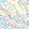 Colorful Micro Chip Lines Seamless Pattern. Vector