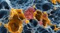 Colorful microbial structures in a complex network