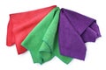 Colorful microfiber cloths on white background, top view Royalty Free Stock Photo