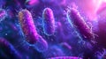 Colorful microscopic view of bacteria, isolated on black background Royalty Free Stock Photo