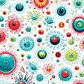 Colorful Microscopic World A Vibrant and Playful Background for Science and Education Projects Royalty Free Stock Photo