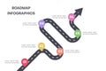 Colorful Milestone Roadmap Infographic with Arrow and Six Steps Royalty Free Stock Photo