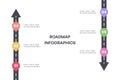 Colorful Milestone Roadmap Infographic with Arrow and Six Steps Royalty Free Stock Photo