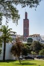 Colorful minaret of the Sidi Bou Abib mosque in downtown Tangier