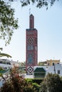 Colorful minaret of the Sidi Bou Abib mosque in downtown Tangier