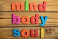 Colorful Mind Body Soul word Royalty Free Stock Photo