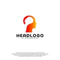 Colorful Mind logo vector, Head intelligence logo designs concept vector