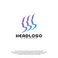 Colorful Mind logo vector, Head intelligence logo designs concept vector