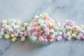 Colorful mini marshmallow background or texture Royalty Free Stock Photo