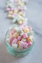 Colorful mini marshmallow background or texture Royalty Free Stock Photo