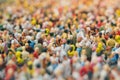 Colorful miniature crowd. Multiracial gathering of people