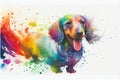 Colorful miniature Dachshund dog painting Royalty Free Stock Photo