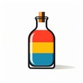 Colorful Minimalist Bottle Icon With Mystic Symbolism