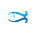 Colorful minimalist little fish blue logo design, vector graphic symbol icon illustration creative idea