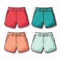 Colorful Minimalist Shorts Design - Graphic Vector Illustration