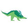 Colorful minimalistic illustration of an extinct prehistoric animal