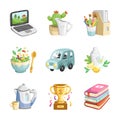 Colorful miscellaneous icons collection Royalty Free Stock Photo