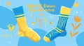 Colorful mismatched Socks World Down Syndrome Day Illustration
