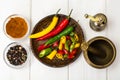 Colorful mix of the freshest and hottest chili peppers Royalty Free Stock Photo