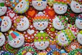 Colorful Mix Of Honey Cookies , Heart and Snowman shaped