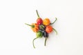 A colorful mix of the hottest chili peppers