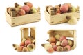 Colorful mix of red,yellow and white beets in a wooden box Royalty Free Stock Photo