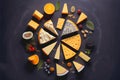 Cheese board selection Royalty Free Stock Photo