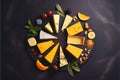 Cheese board selection Royalty Free Stock Photo