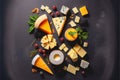 Mixed cheese platter sliced cheeses Royalty Free Stock Photo