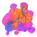 Colorful mixed paint splat isolated