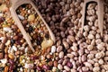 Colorful mixture of pulses for vegetable soup Royalty Free Stock Photo
