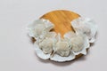 The colorful mochi dessert ice cream on wood plate ,Close Up photo with selective focus. Royalty Free Stock Photo